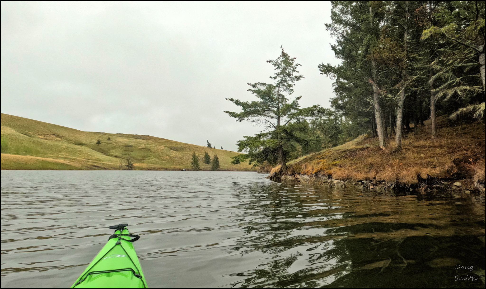 In The Drizzle, On Edith Lake – Kamloops Kayak